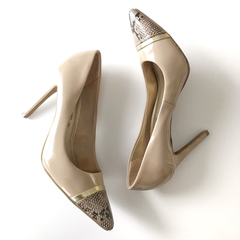 Christian Siriano Nude printed pumps